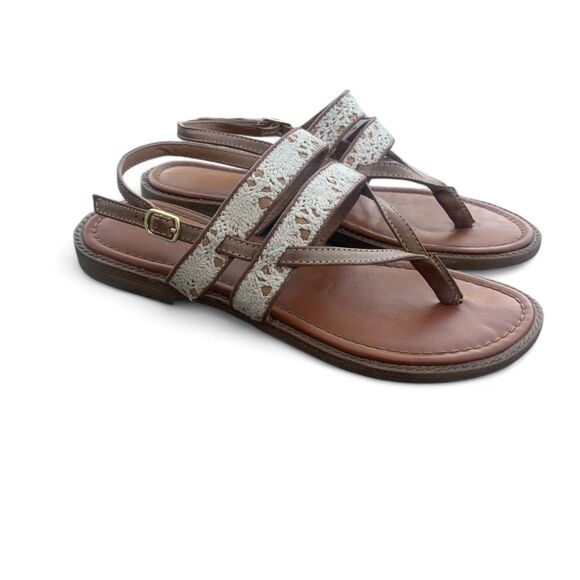 Cat & Jack Girl Size 4 Brown Adjustable Ankle Strap Sandals - Picture 1 of 9